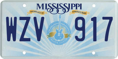 MS license plate WZV917