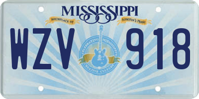 MS license plate WZV918