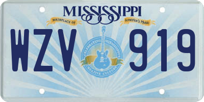 MS license plate WZV919