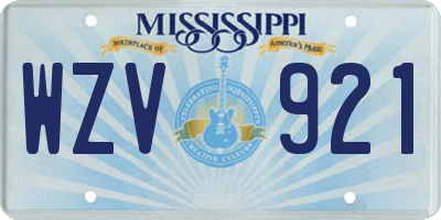 MS license plate WZV921