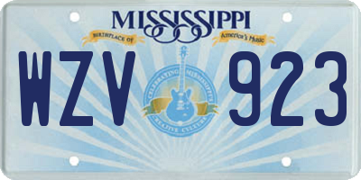 MS license plate WZV923