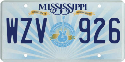 MS license plate WZV926