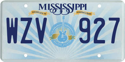 MS license plate WZV927