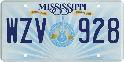 MS license plate WZV928