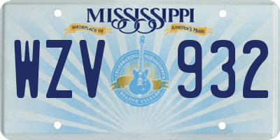 MS license plate WZV932
