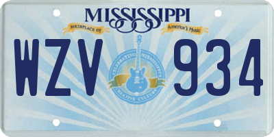 MS license plate WZV934