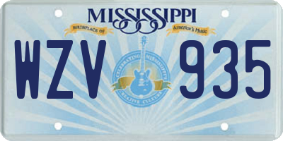 MS license plate WZV935