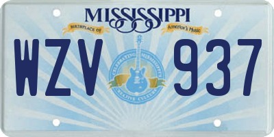 MS license plate WZV937