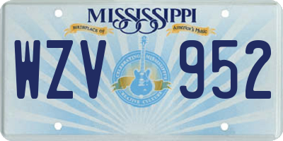 MS license plate WZV952