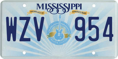 MS license plate WZV954