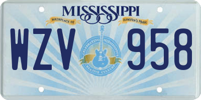 MS license plate WZV958
