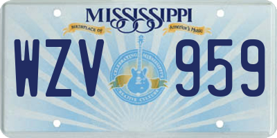MS license plate WZV959