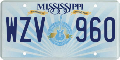 MS license plate WZV960