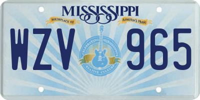MS license plate WZV965