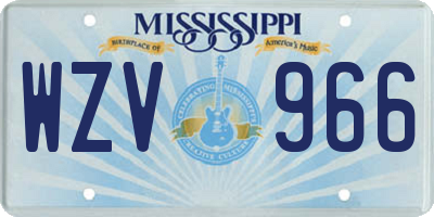 MS license plate WZV966