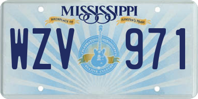 MS license plate WZV971