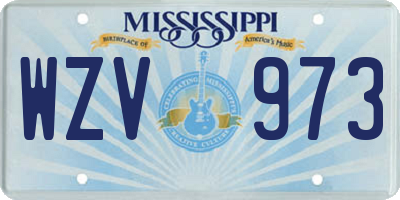 MS license plate WZV973