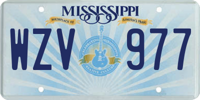 MS license plate WZV977