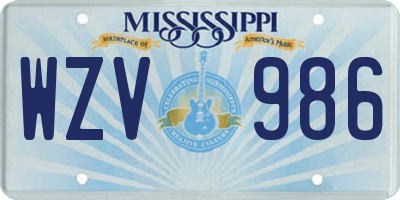 MS license plate WZV986