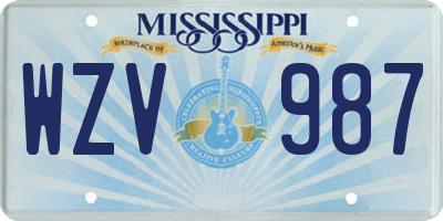 MS license plate WZV987