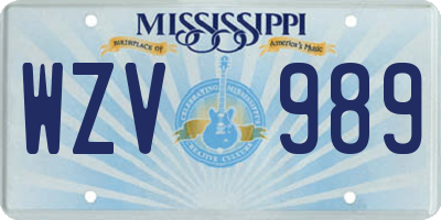 MS license plate WZV989