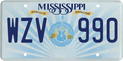 MS license plate WZV990