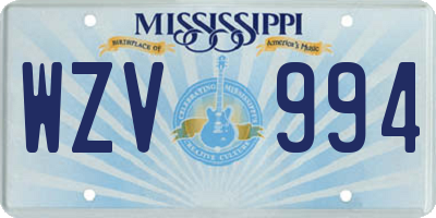 MS license plate WZV994