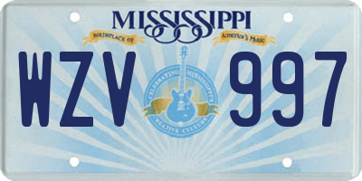 MS license plate WZV997