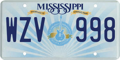MS license plate WZV998