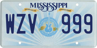 MS license plate WZV999