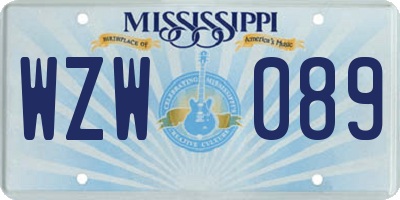 MS license plate WZW089