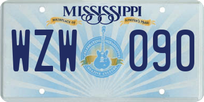 MS license plate WZW090
