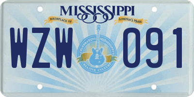 MS license plate WZW091