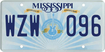 MS license plate WZW096