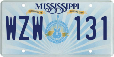 MS license plate WZW131