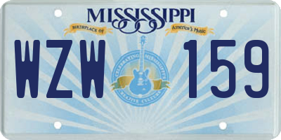 MS license plate WZW159