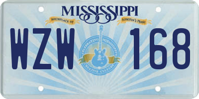 MS license plate WZW168