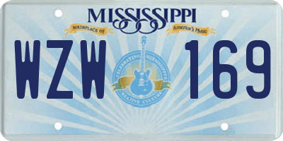 MS license plate WZW169