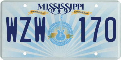 MS license plate WZW170