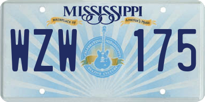 MS license plate WZW175