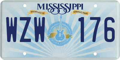 MS license plate WZW176