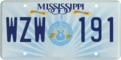 MS license plate WZW191