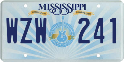 MS license plate WZW241