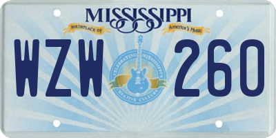 MS license plate WZW260