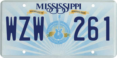 MS license plate WZW261