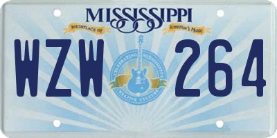 MS license plate WZW264