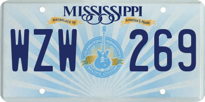 MS license plate WZW269