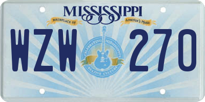 MS license plate WZW270