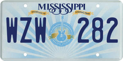 MS license plate WZW282