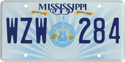 MS license plate WZW284